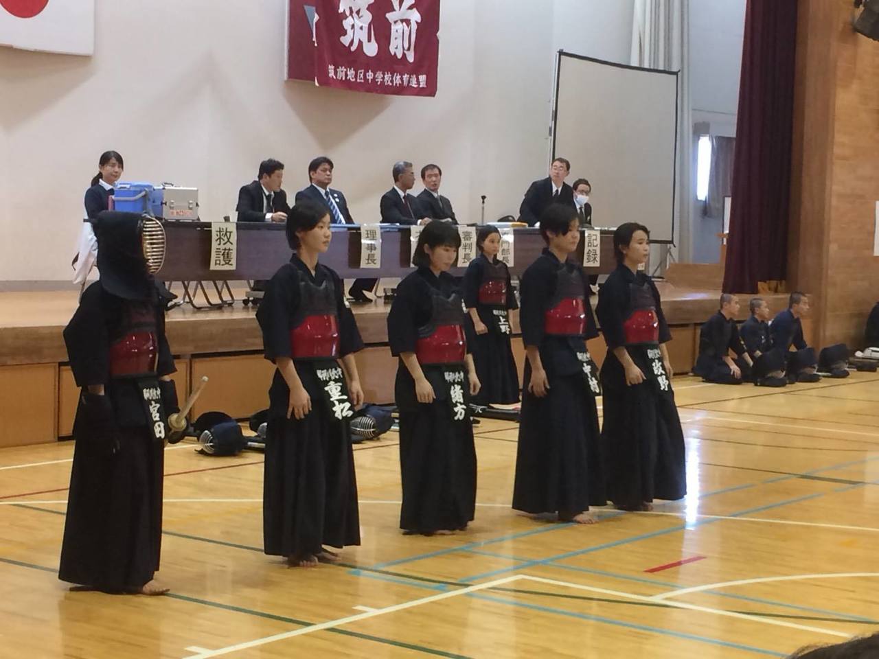 那珂川北中学校 筑前地区新人剣道大会 女子団体優勝