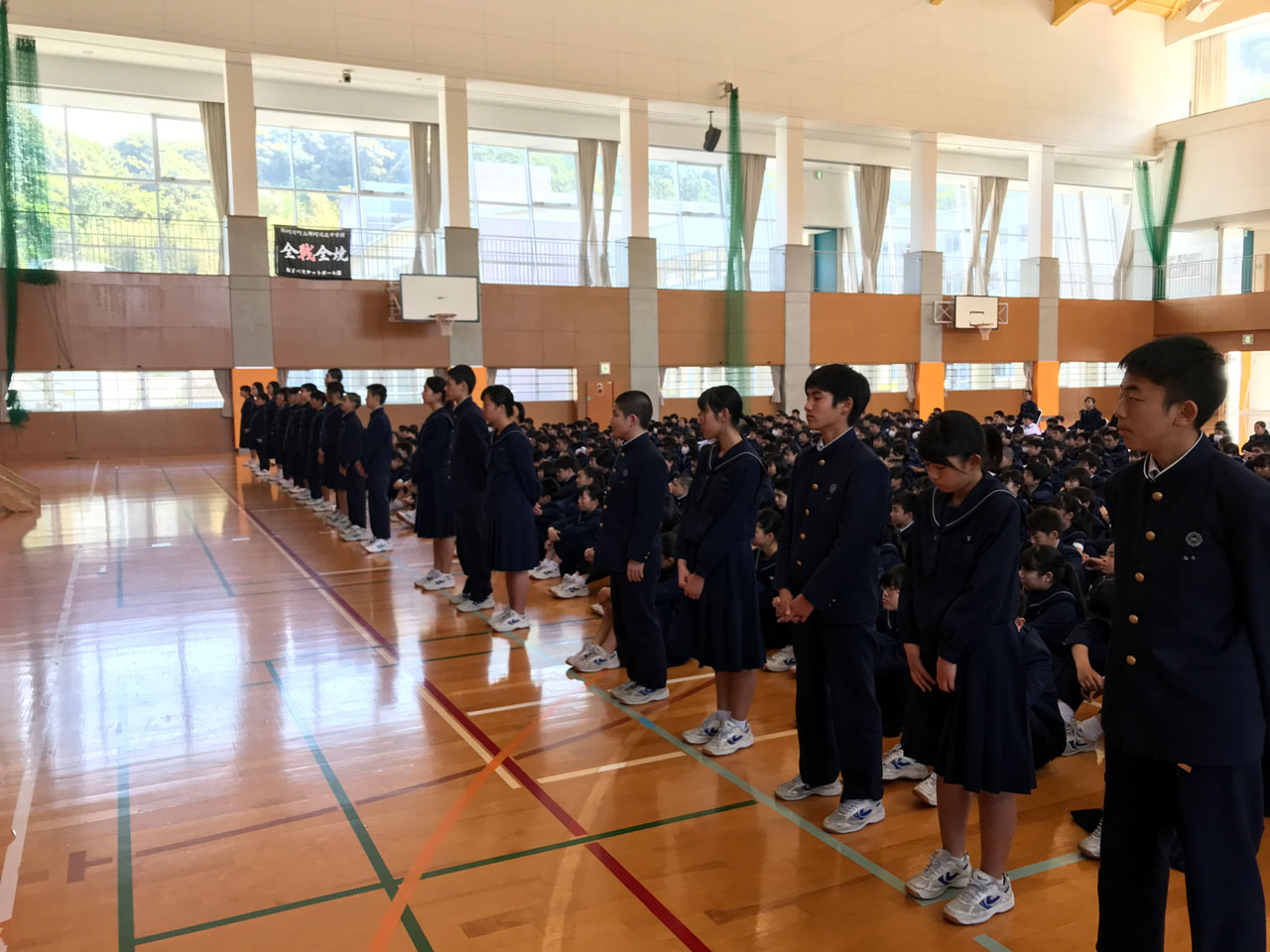 那珂川北中学校　前期学級委員認証式