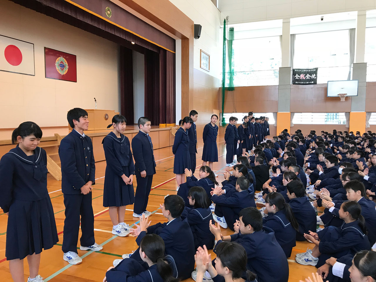 那珂川北中学校　前期学級委員認証式