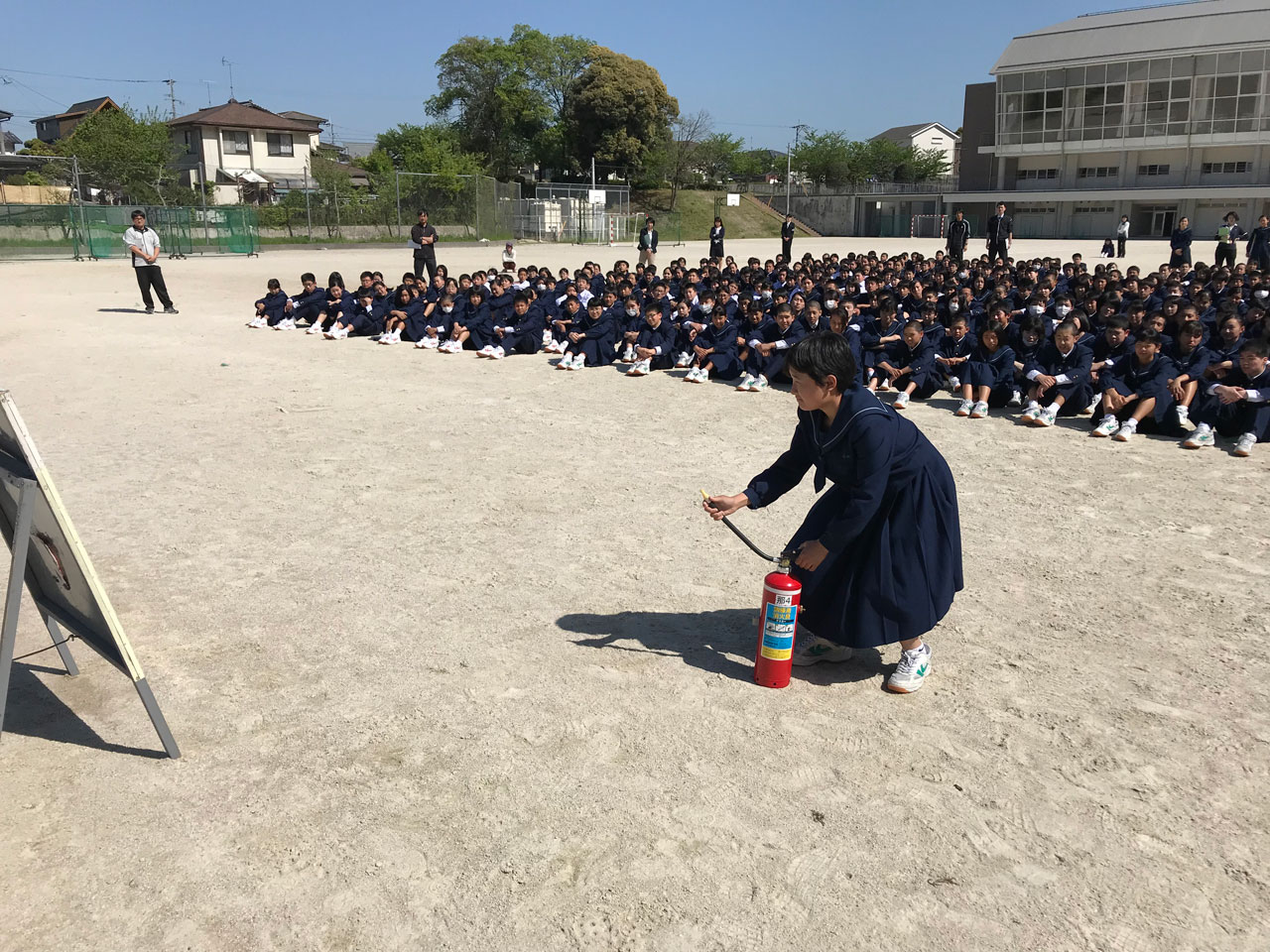 那珂川北中学校 避難訓練の様子
