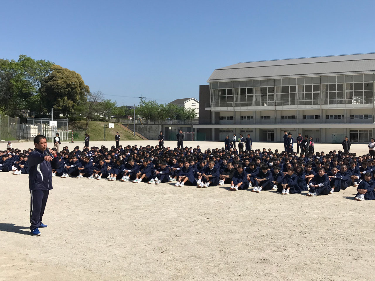 那珂川北中学校 避難訓練の様子