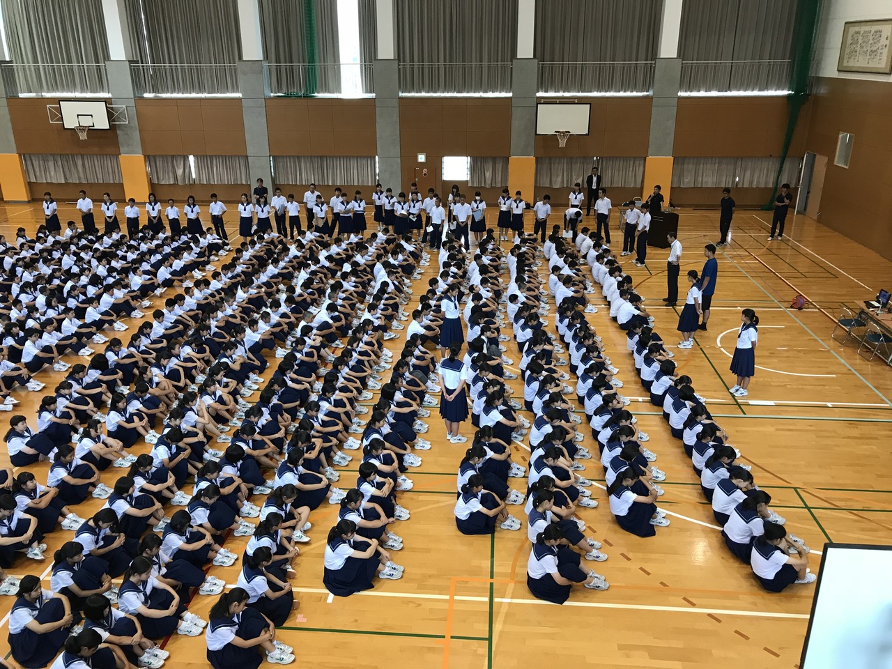 那珂川北中学校 生徒総会の様子