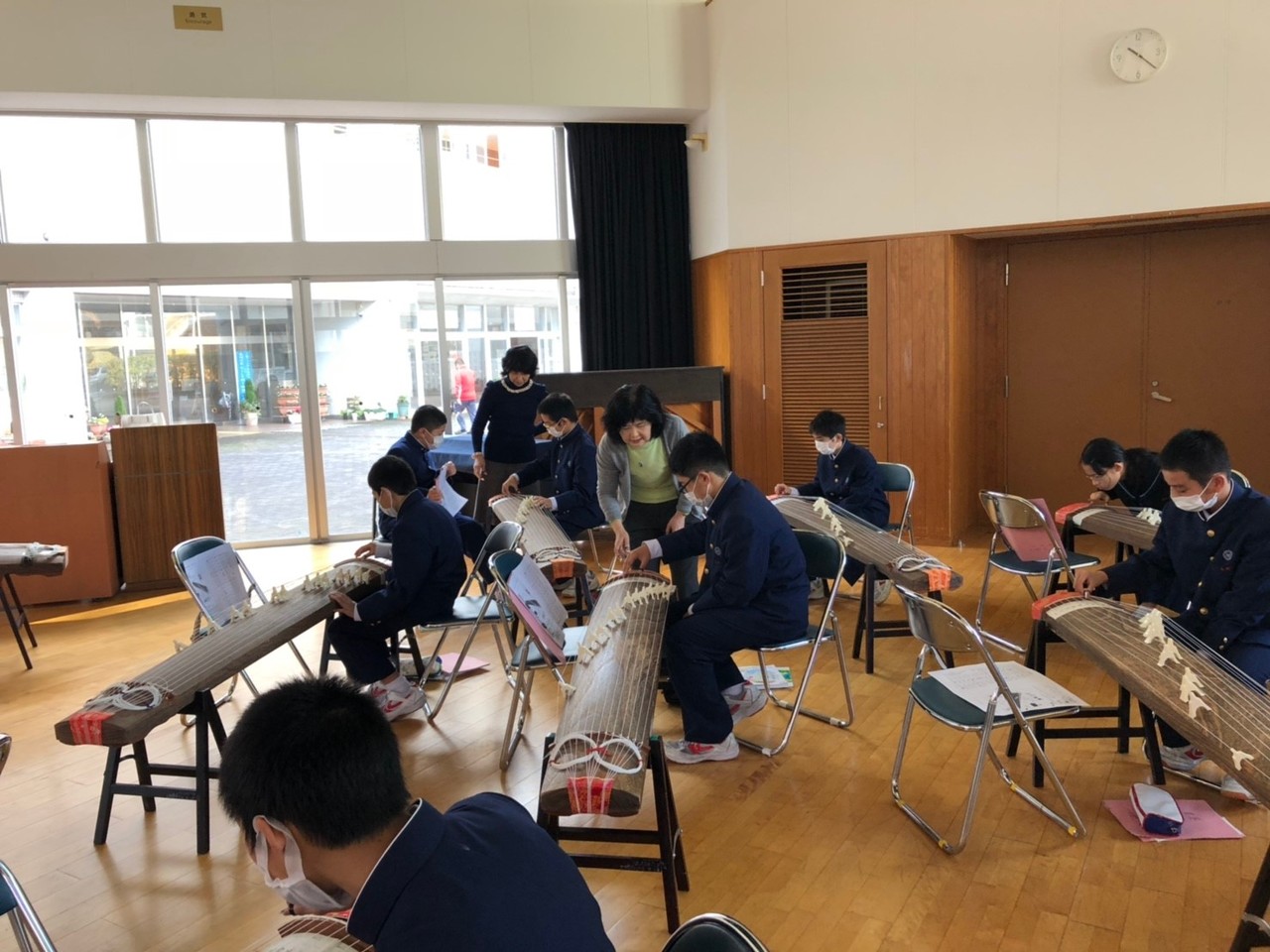 那珂川北中学校 筝の体験授業