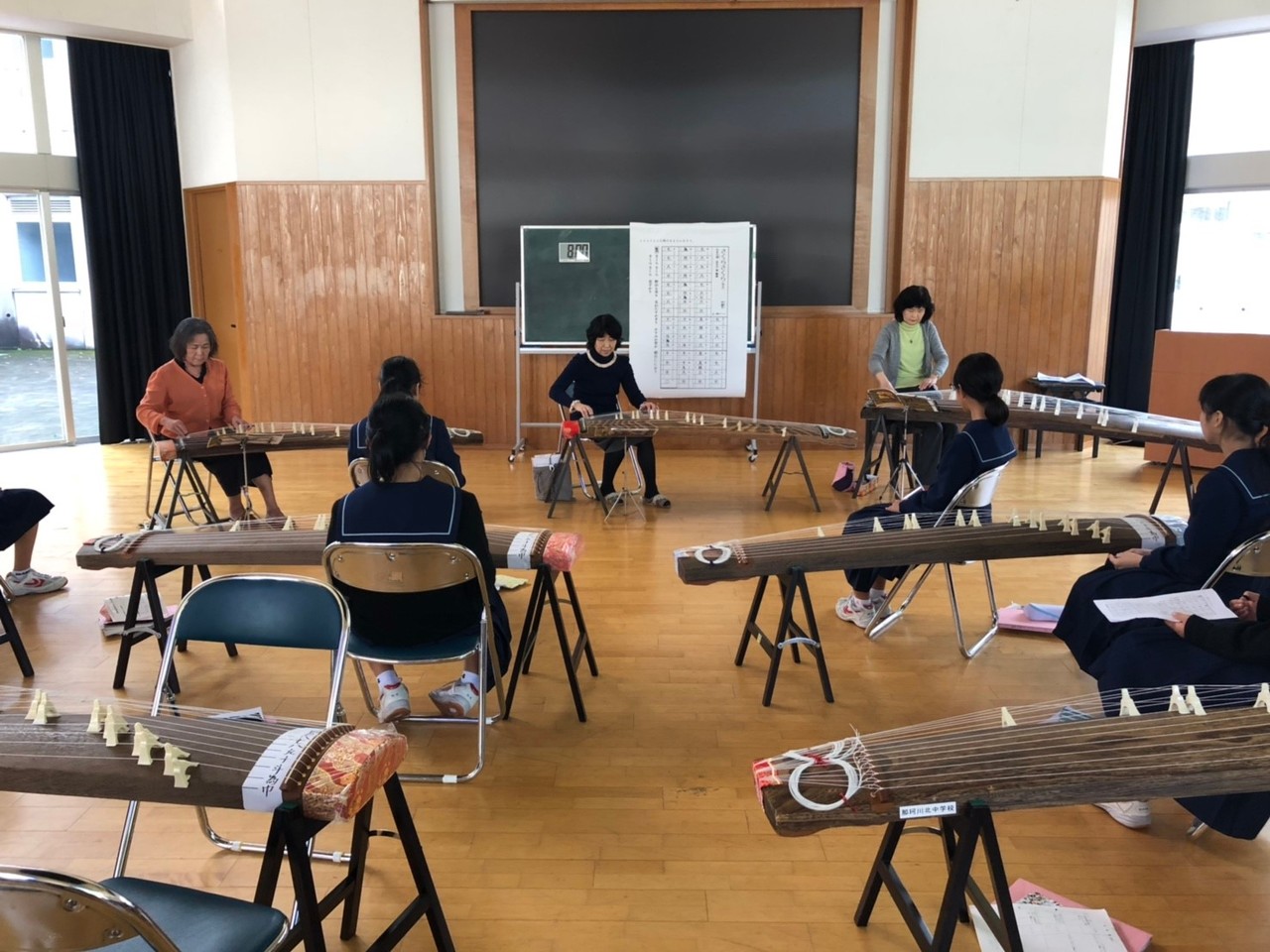 那珂川北中学校 筝の体験授業