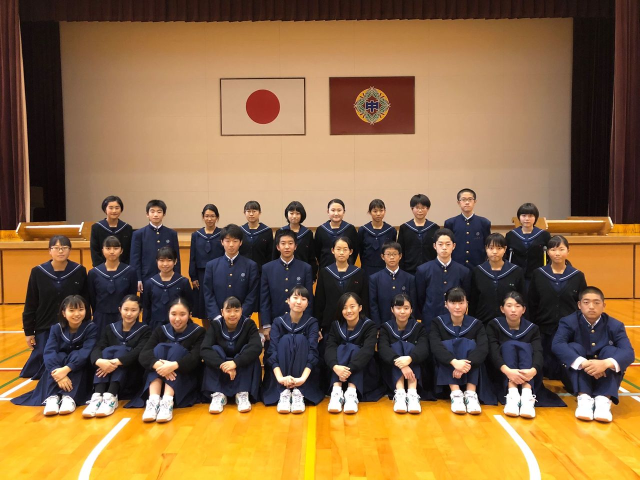 那珂川北中学校 生徒会任命式・認証式と生徒会交代式