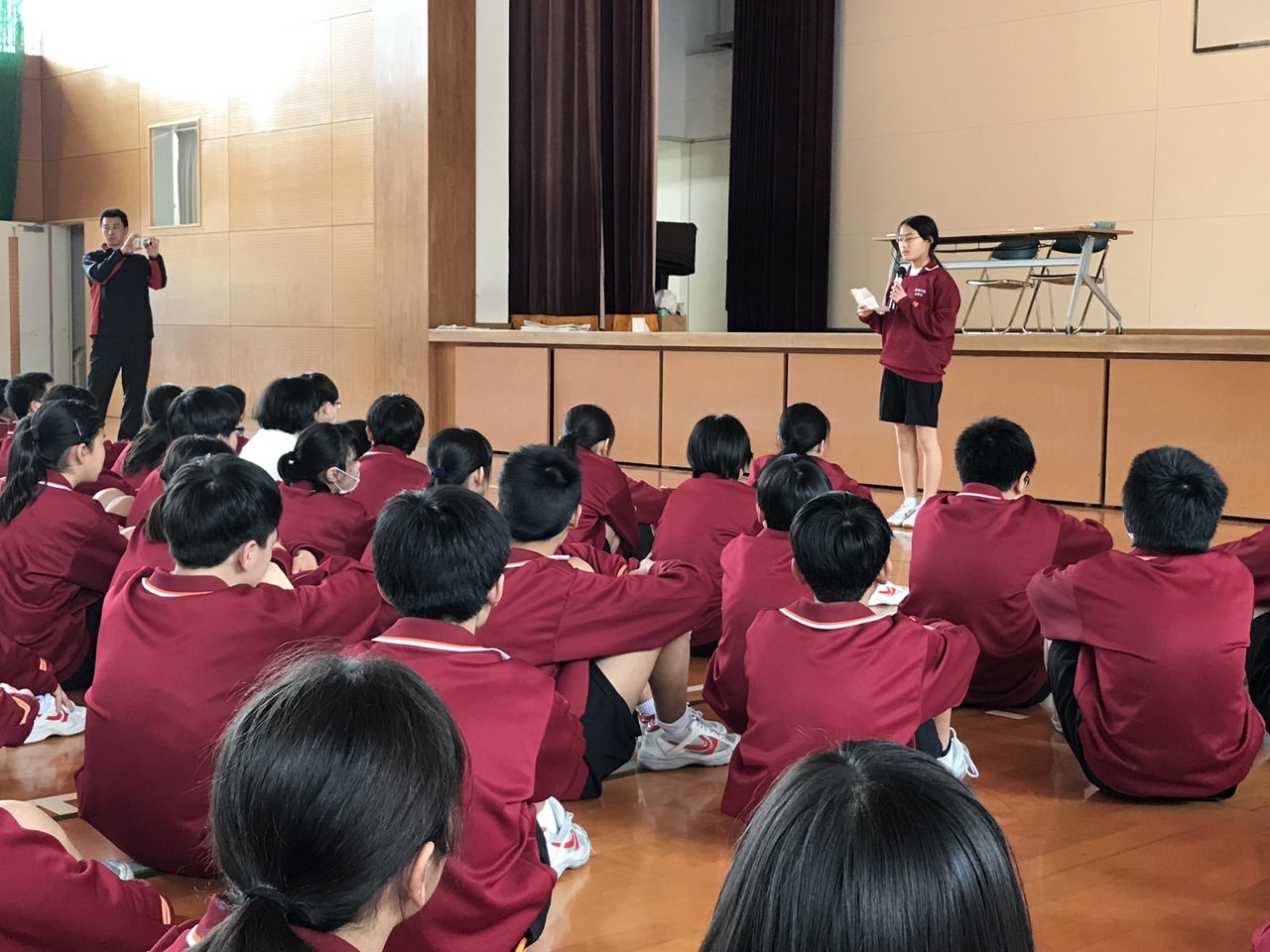 那珂川北中学校 クラスマッチ 表彰式
