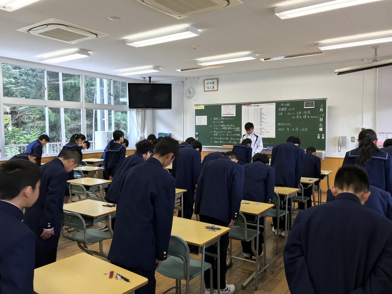 那珂川北中学校 初めてのテスト、初めての給食、部活動紹介