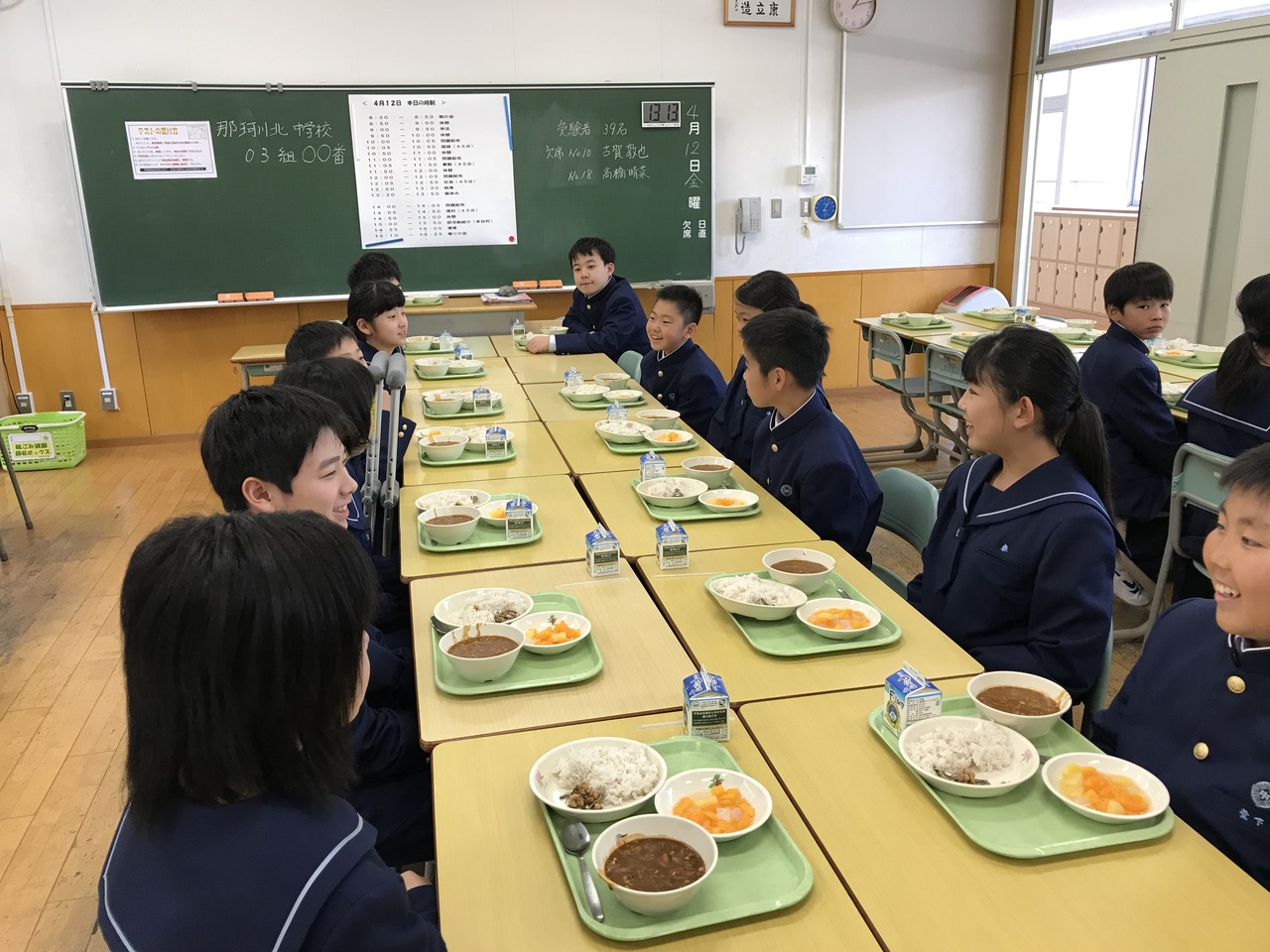 那珂川北中学校 初めてのテスト、初めての給食、部活動紹介