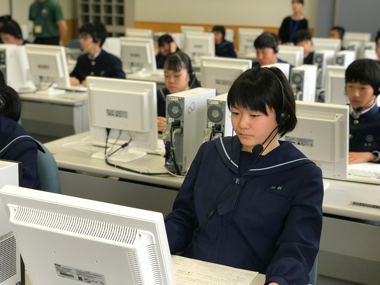 那珂川北中学校 全国学力学習状況調査の様子