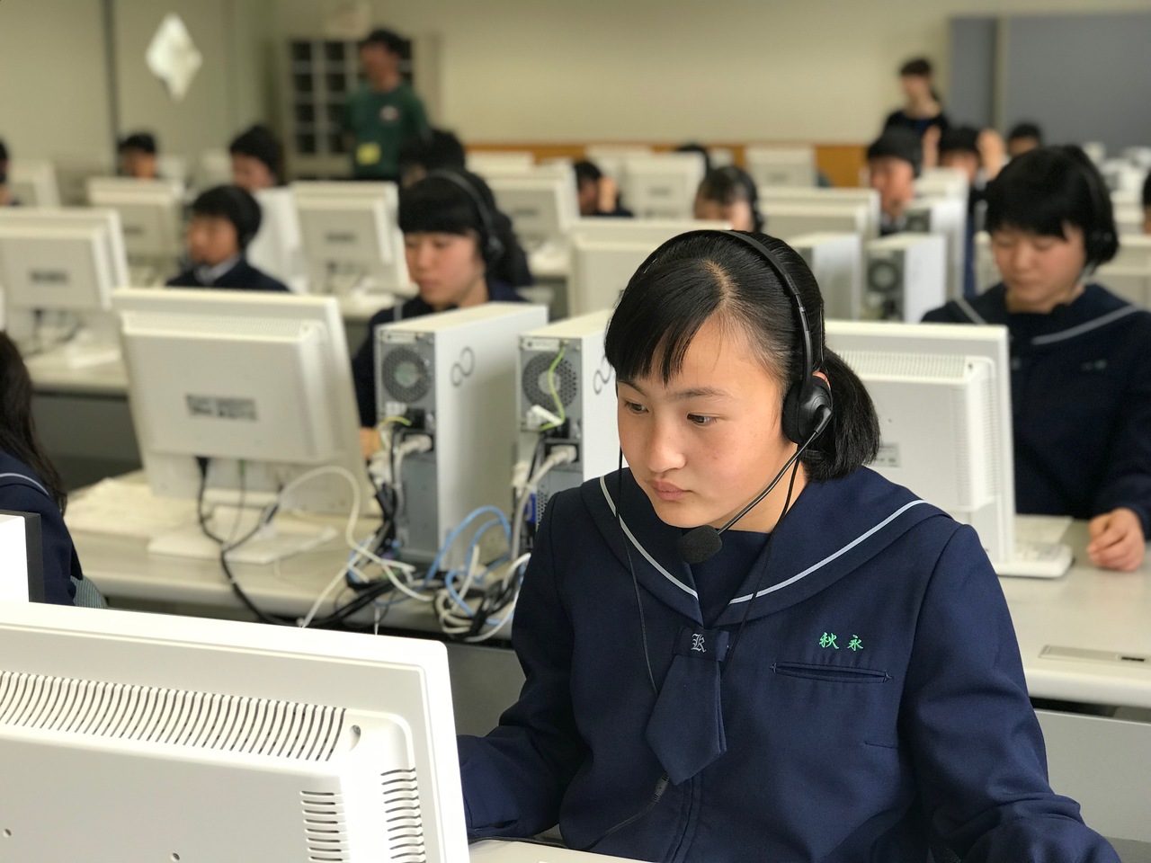 那珂川北中学校 全国学力学習状況調査の様子