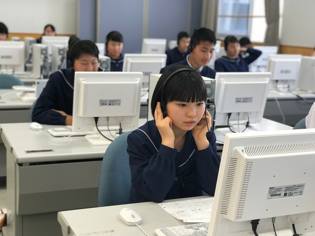 那珂川北中学校 全国学力学習状況調査の様子
