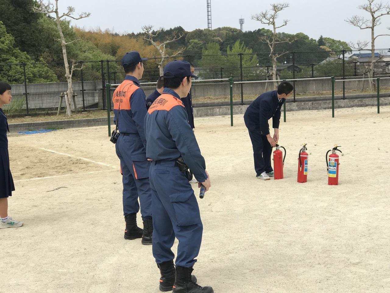 那珂川北中学校 避難訓練・消火訓練