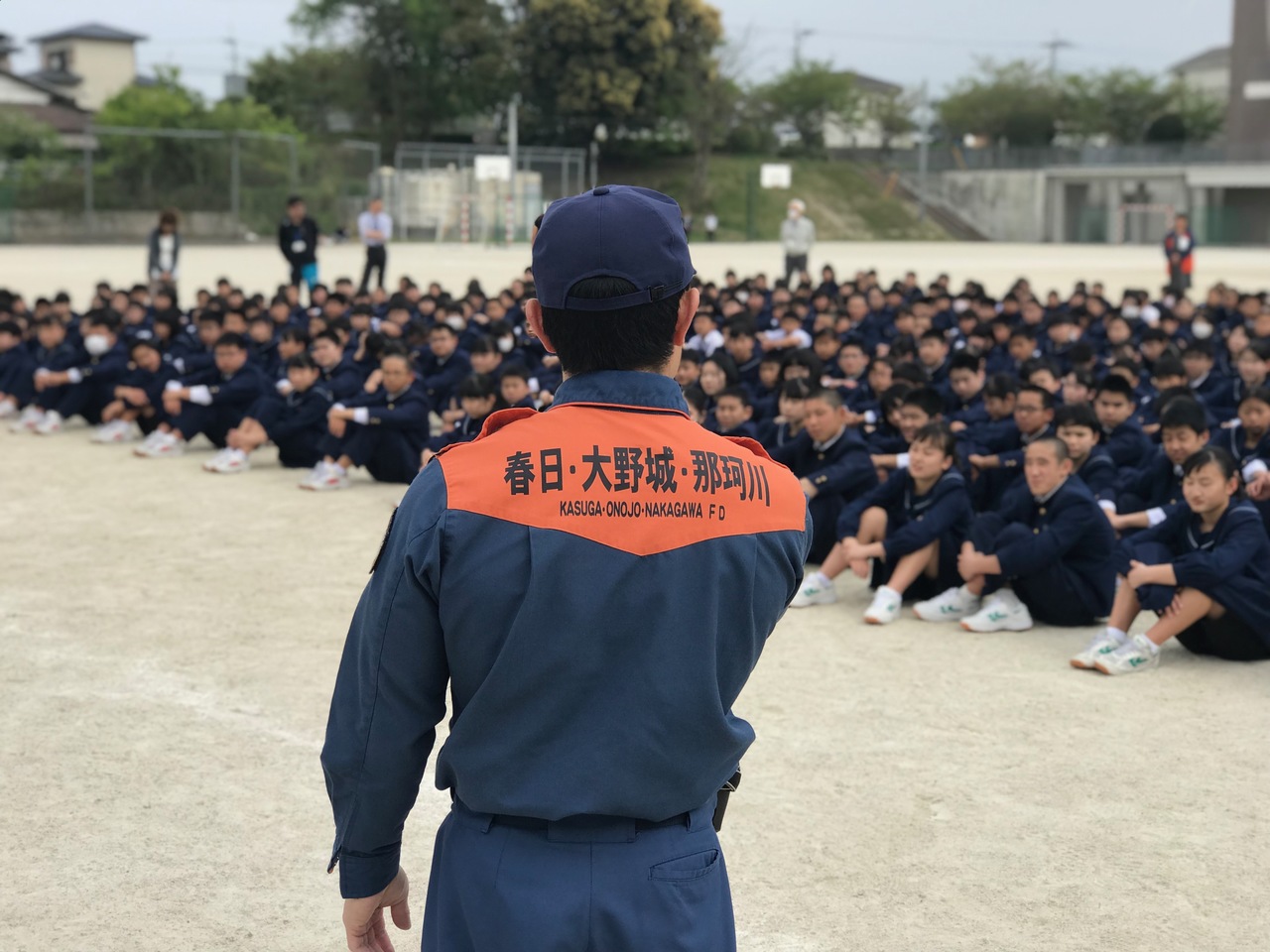 那珂川北中学校 避難訓練・消火訓練