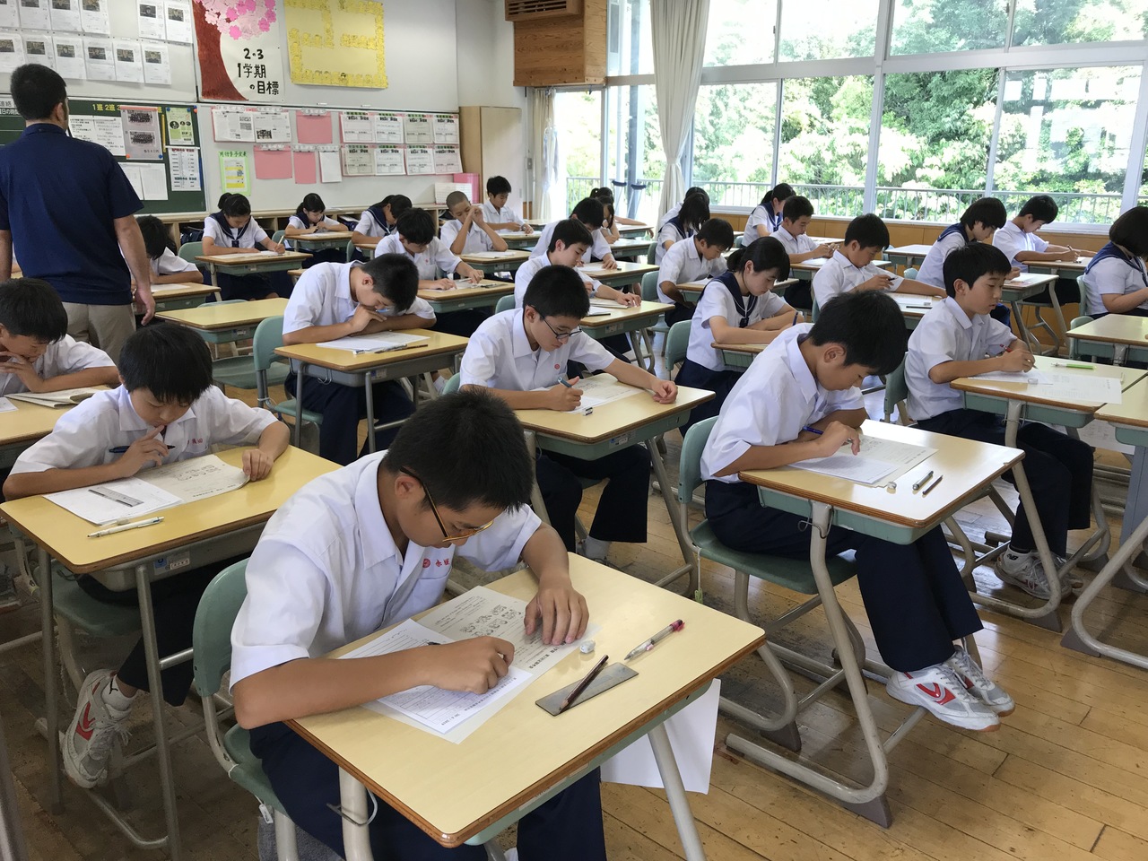 那珂川北中学校 第2回定期考査の様子から