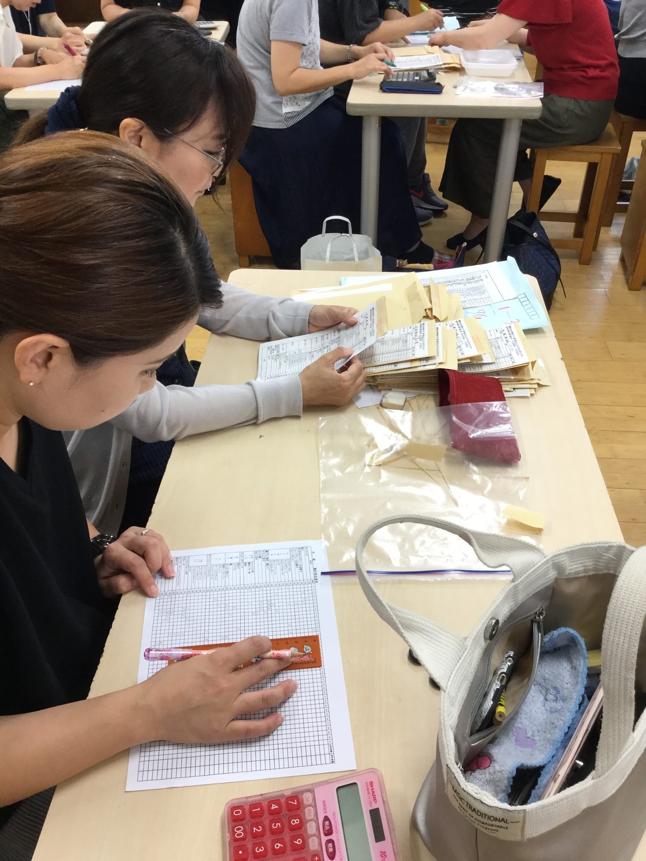 那珂川北中学校 そよかぜフェスタ食券集約作業