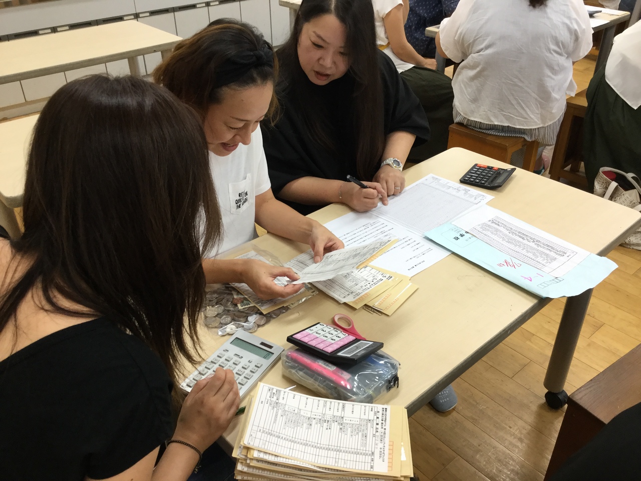 那珂川北中学校 そよかぜフェスタ食券集約作業