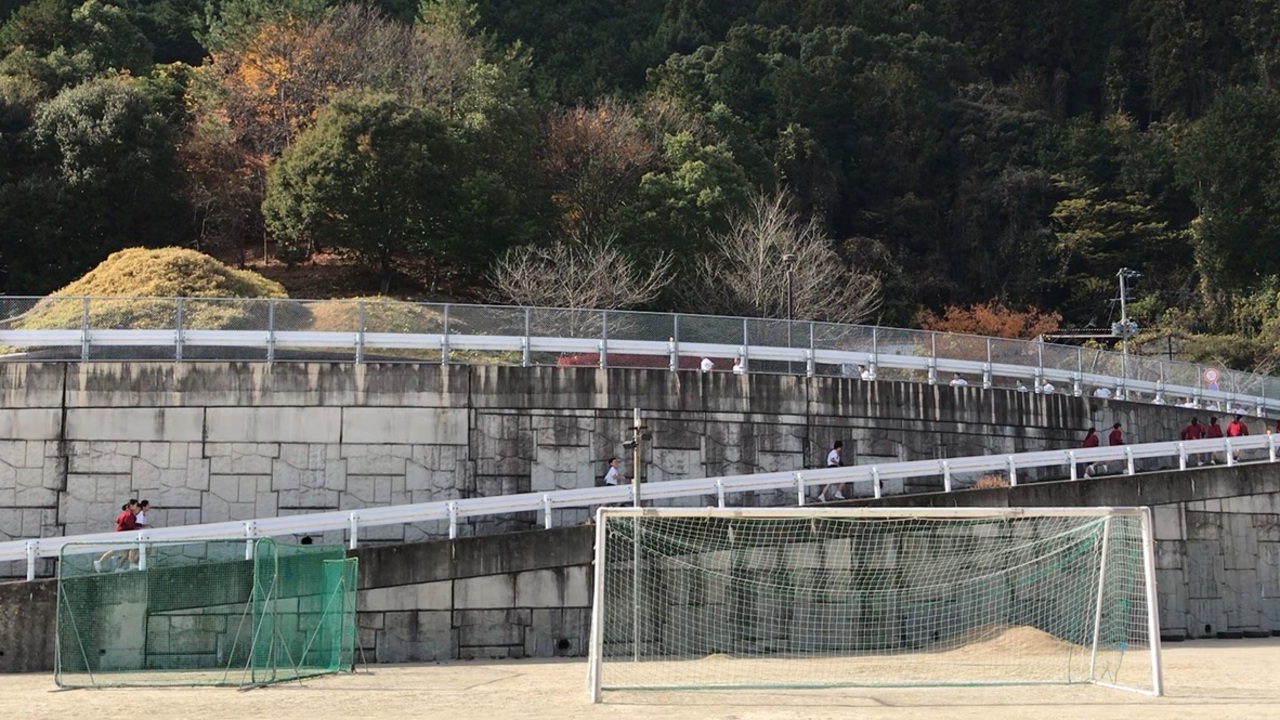 那珂川北中学校 北風走練習風景