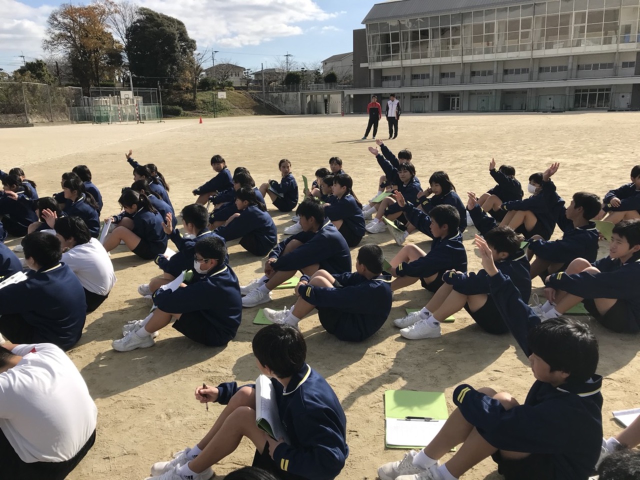 那珂川北中学校 北風走練習風景
