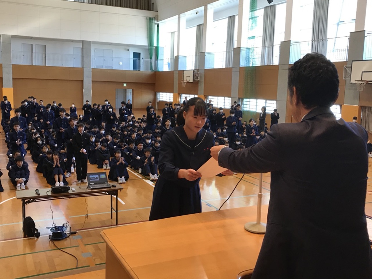那珂川北中学校 令和元年度２学期終業式