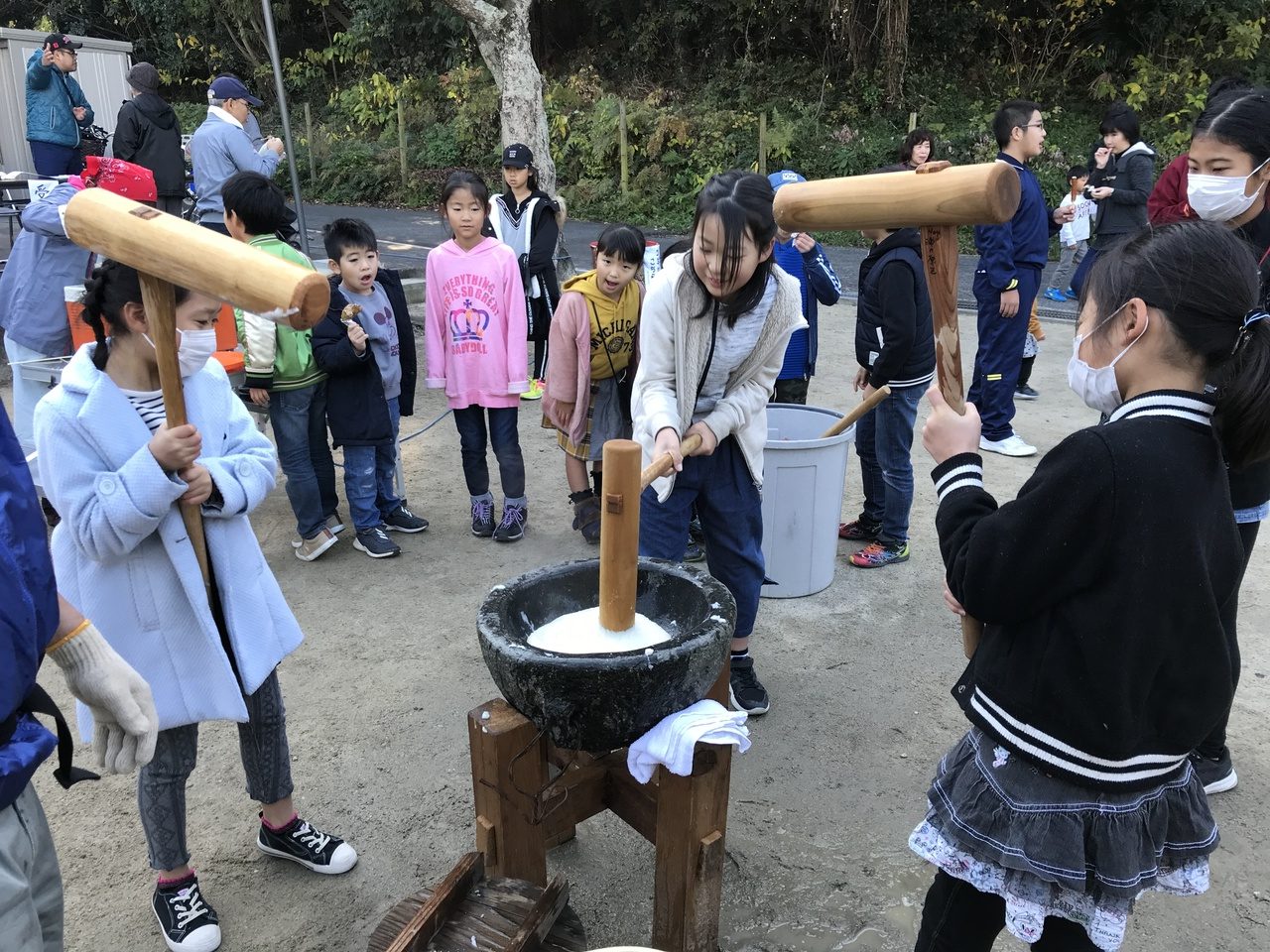 那珂川北中学校 もちつきボランティア活動