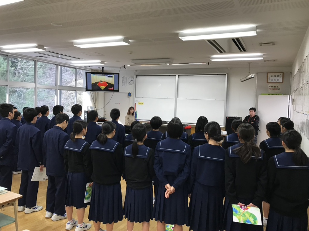 那珂川北中学校 進路学習会、授業参観