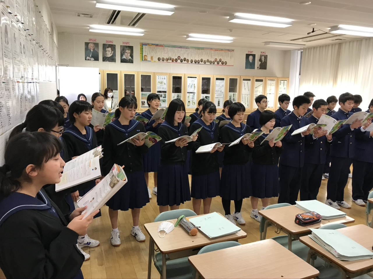 那珂川北中学校 進路学習会、授業参観