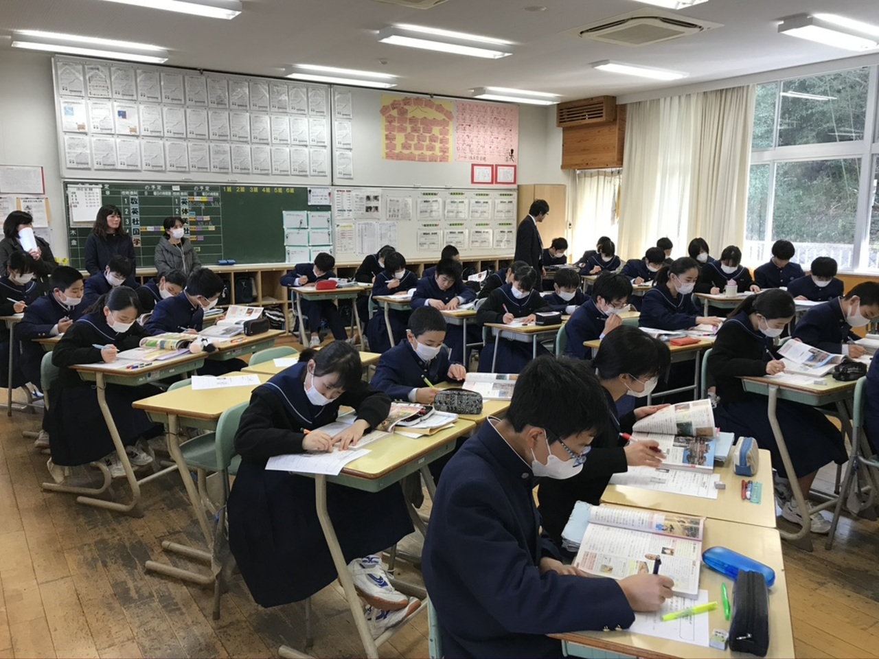那珂川北中学校 進路学習会、授業参観