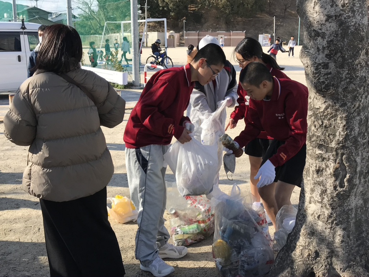那珂川北中学校　小中合同クリーン作戦