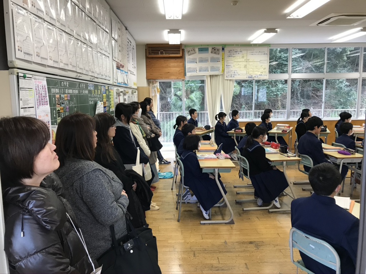 那珂川北中学校 進路学習会、授業参観